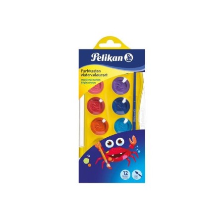 ACUARELE JUNIOR 12 CULORI CU PENSULA PELIKAN