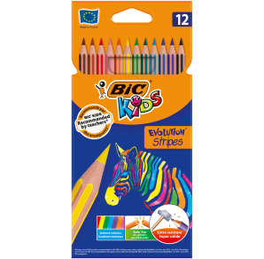 SET 12 CREIOANE COLORATE EVOLUTION STRIPES BIC