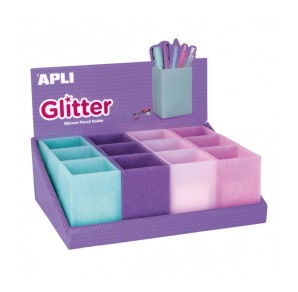SUPORT ACCESORII BIROU SILICON GLITTER APLI
