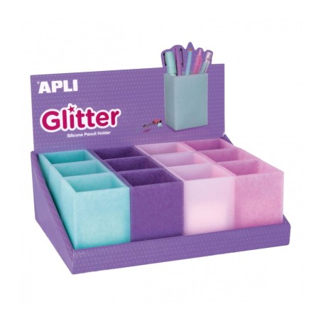 SUPORT ACCESORII BIROU SILICON GLITTER APLI