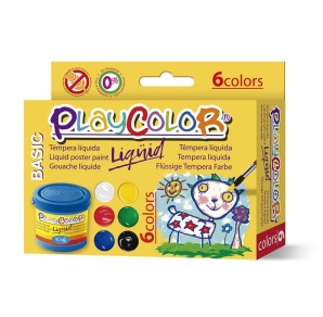 TEMPERA 40 ML 6 CULORI SI PENSULA PLAYCOLOR