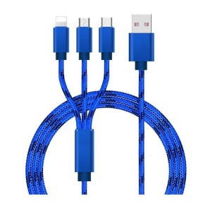 CABLU 3 IN 1 INCARCARE SIMULTANA IPHONE USB SI TIP C