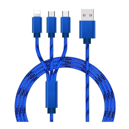 CABLU 3 IN 1 INCARCARE SIMULTANA IPHONE USB SI TIP C