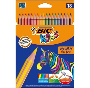 SET 18 CREIOANE COLORATE BIC EVOLUTION STRIPES