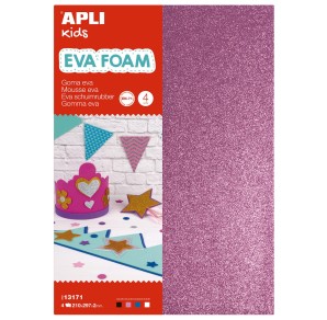 GOMA EVA SCLIPICI ALB, NEGRU, ROZ, ALBASTRU 4C A4 APLI