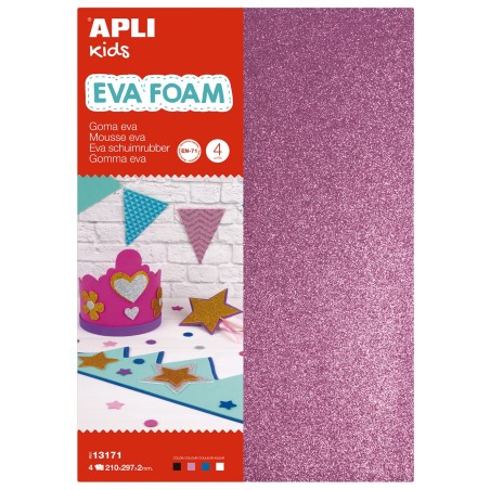 GOMA EVA SCLIPICI ALB, NEGRU, ROZ, ALBASTRU 4C A4 APLI
