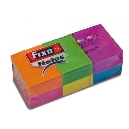 CUB 100 NOTITE ADEZIVE 38X51MM SET DE 12  FIXO NEON
