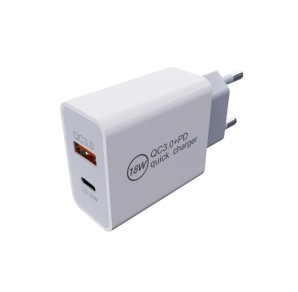 ADAPTOR PRIZA 18W USB-C SI USB-A