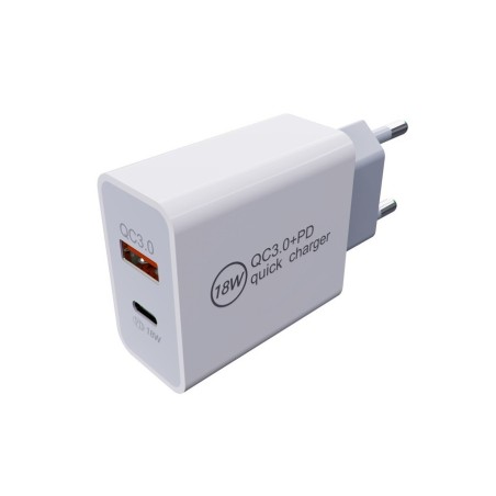 ADAPTOR PRIZA 18W USB-C SI USB-A