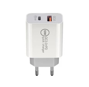 ADAPTOR PRIZA 18W USB-C SI USB-A