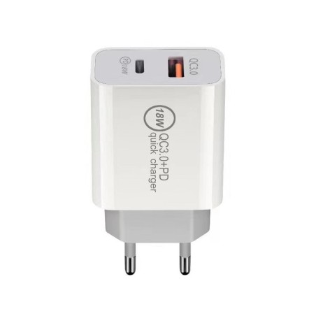 ADAPTOR PRIZA 18W USB-C SI USB-A