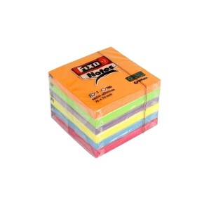 CUB 100 NOTITE ADEZIVE 76X76MM SET DE 6  FIXO NEON