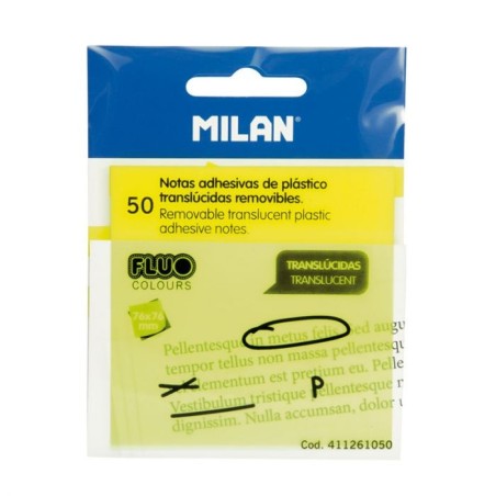 NOTITE ADEZIVE TRANSPARENTE 76X76MM 50F GALBEN MILAN