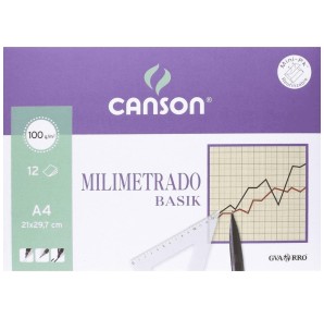 MINIPAC HARTIE MILIMETRICA 210X297 100G 12C CANSON