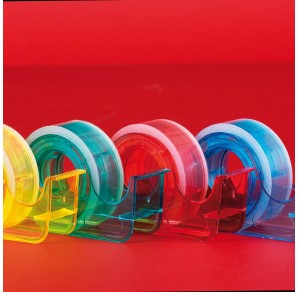 BANDA ADEZIVA TRANSPARENTA CU DISPENSER COLOR APLI