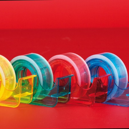 BANDA ADEZIVA TRANSPARENTA CU DISPENSER COLOR APLI