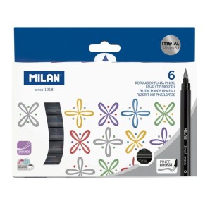 CARIOCI CU VARF DE PENSULA  METALIZATE SET 6BUC MILAN