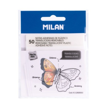 NOTITE ADEZIVE TRANSPARENTE 76X76MM 50F INCOLORE MILAN