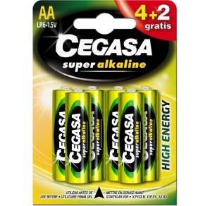 BLISTER BATERII ALCALINE LR03 AAA 4+2 BUC  CEGASA SUPER