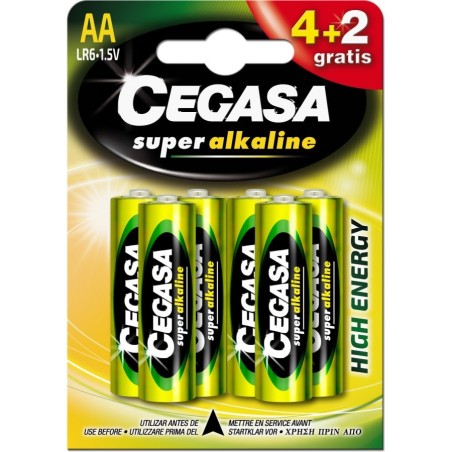 BLISTER BATERII ALCALINE LR6 AA 4+2 BUC  CEGASA SUPER