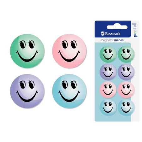 MAGNETI SET 8BUC FETE ZAMBITOARE PASTEL BISMARK