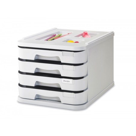 ORGANIZATOR DE BIROU CU 4 SERTARE PASTEL GRI FAIBO