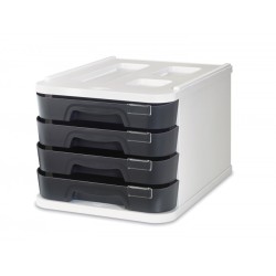 ORGANIZATOR DE BIROU CU 4 SERTARE NEGRU FAIBO