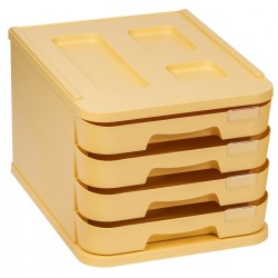 ORGANIZATOR DE BIROU CU 4 SERTARE PASTEL GALBEN FAIBO