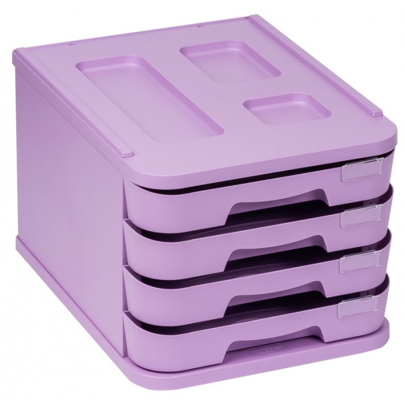 ORGANIZATOR DE BIROU CU 4 SERTARE PASTEL VIOLET FAIBO