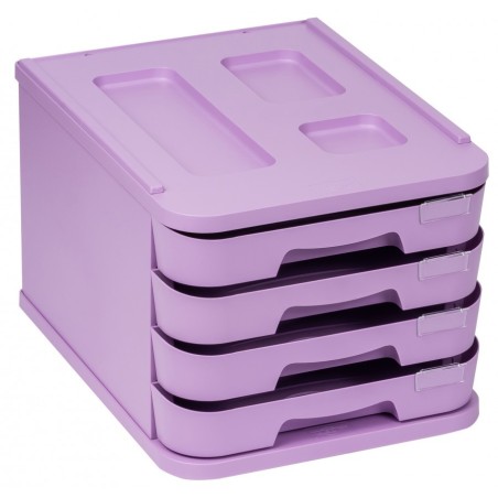 ORGANIZATOR DE BIROU CU 4 SERTARE PASTEL VIOLET FAIBO