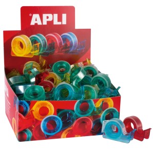 BANDA ADEZIVA TRANSPARENTA CU DISPENSER COLOR APLI