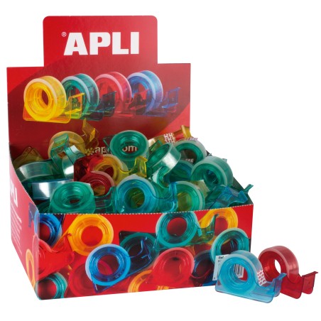 BANDA ADEZIVA TRANSPARENTA CU DISPENSER COLOR APLI