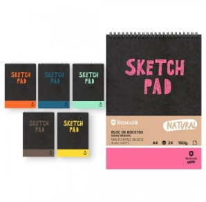 SKETCHBOOK  NATURAL COLOR A4 24 COLI NEGRE POESSA
