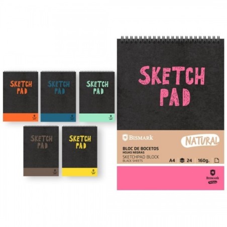 SKETCHBOOK  NATURAL COLOR A4 24 COLI NEGRE POESSA