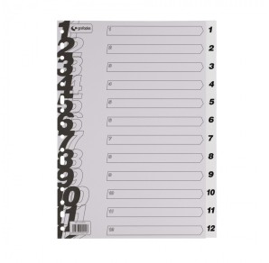 SEPARATOR NUMERIC 1-12 A4+