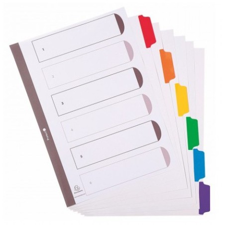 SEPARATOARE  6 BUC CARTON ALB INDECSI PLASTIFIATI CULORI A4