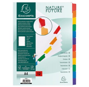 SEPARATOARE  12 BUC CARTON ALB INEDCSI PLASTIFIATI CULORI A4