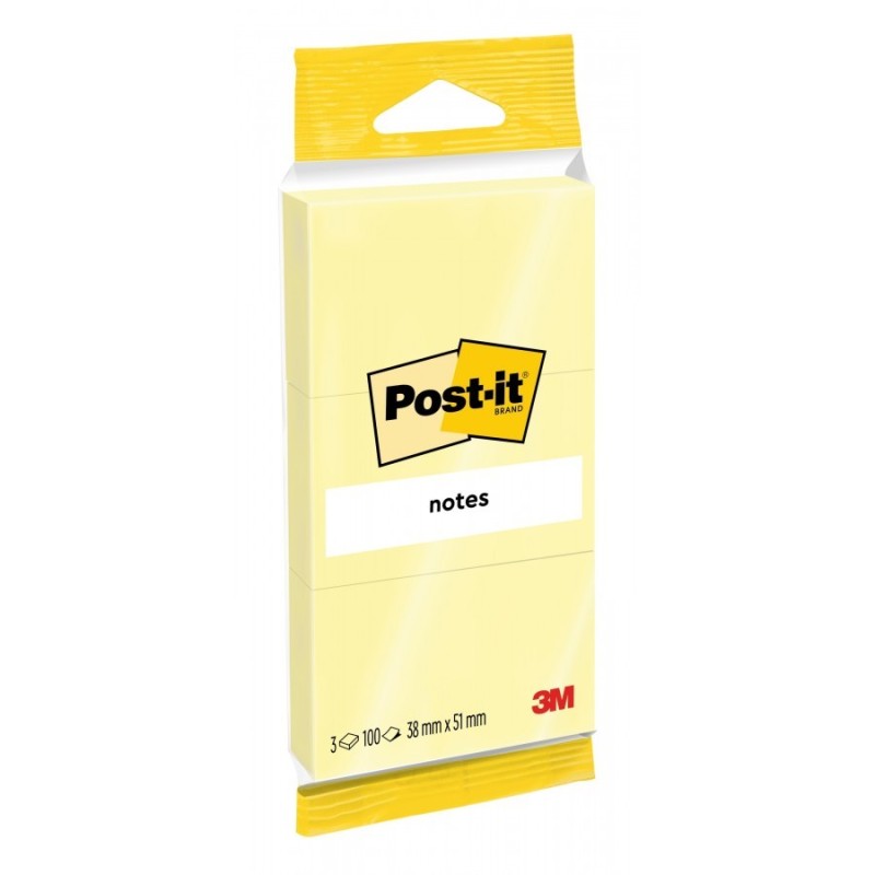 NOTITE ADEZIVE POST-IT® SUPER STICKY GALBEN 38X51 SET 3 BUC