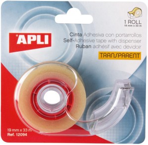 DISPENSER CU BANDA ADEZIVA TRANSPARENTA 19MM X 33M APLI