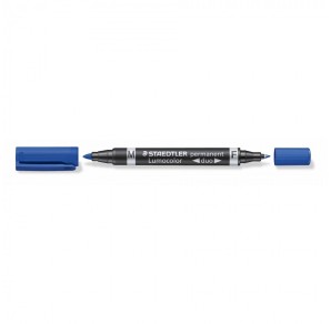 MARKER PERMANENT LUMOCOLOR DUO STAEDTLER ALBASTRU