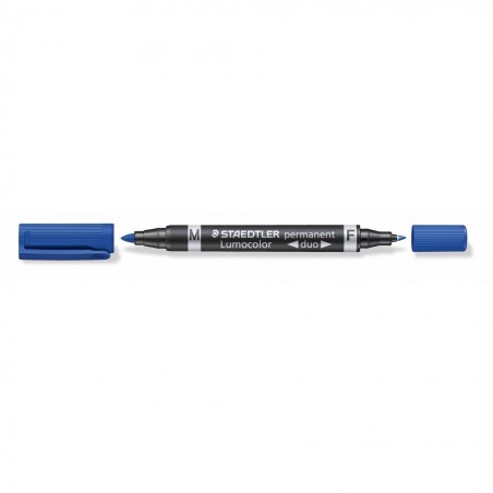 MARKER PERMANENT LUMOCOLOR DUO STAEDTLER ALBASTRU