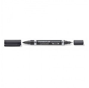 MARKER PERMANENT LUMOCOLOR DUO STAEDTLER NEGRU