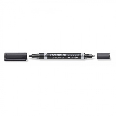 MARKER PERMANENT LUMOCOLOR DUO STAEDTLER NEGRU