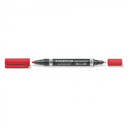 MARKER PERMANENT LUMOCOLOR DUO STAEDTLER ROSU