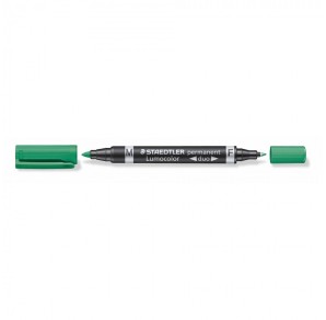 MARKER PERMANENT LUMOCOLOR DUO STAEDTLER VERDE