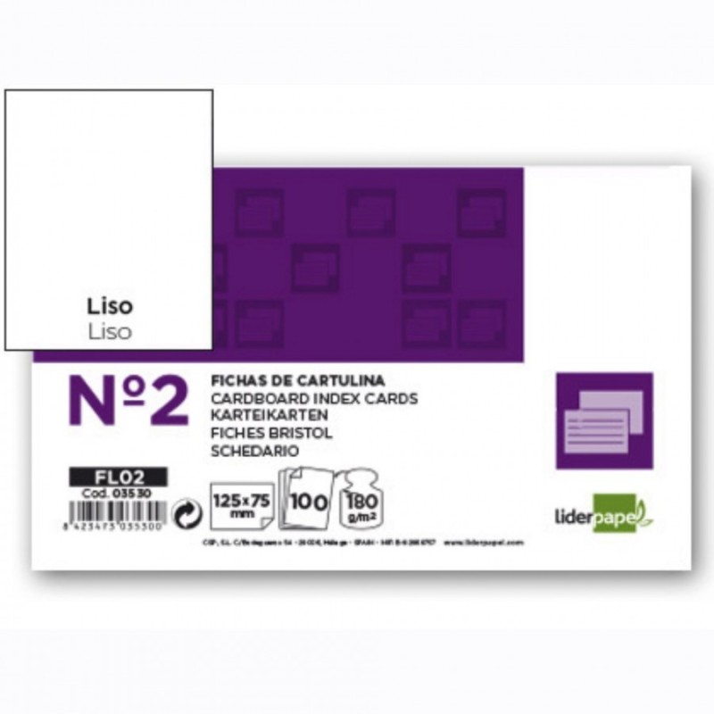 FISE CARTON NR.2 ALBE 125X75MM, PACHET DE 100 DE COLI