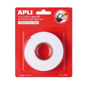 BANDA SPUMA DUBLU ADEZIVA 3D APLI 19MMX2.28M