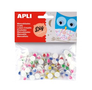 OCHI MOBILI COLORATI MICI ADEZIVI APLI 100 BUC