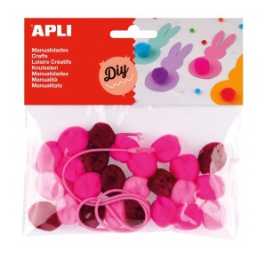POMPOM ROZ CU SNUR 25BUC