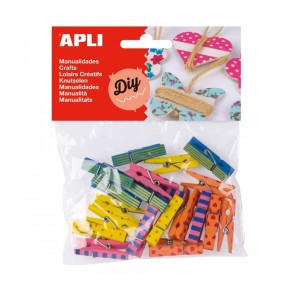 CLEME DE LEMN  COLOR 35X7MM 20 BUC